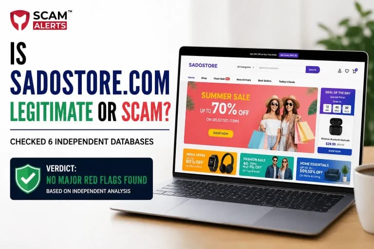 The Image is for Is Sadostore.com Legitimate or Scam Checked 6 Independent Databases